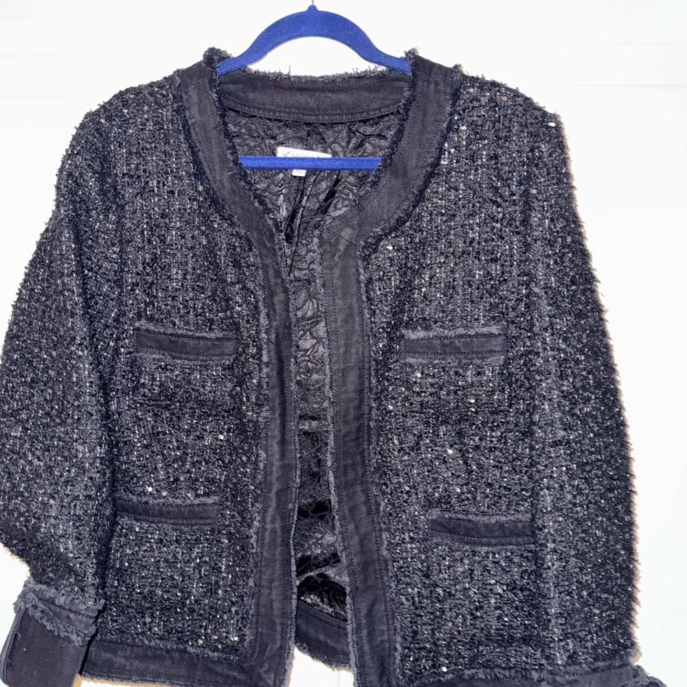 Nanette Lepore Black Tweed Blazer